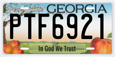 GA license plate PTF6921
