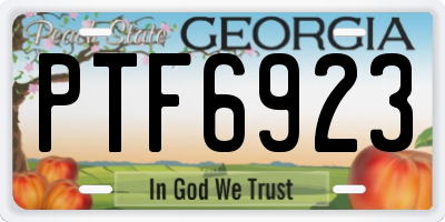 GA license plate PTF6923