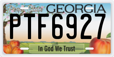 GA license plate PTF6927