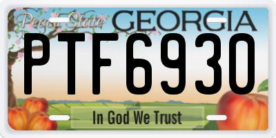 GA license plate PTF6930
