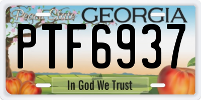 GA license plate PTF6937