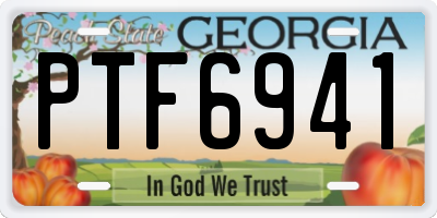 GA license plate PTF6941