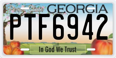 GA license plate PTF6942
