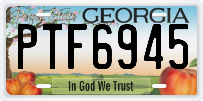 GA license plate PTF6945