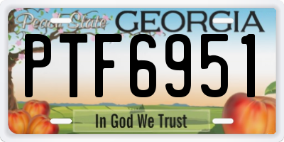 GA license plate PTF6951