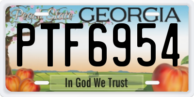 GA license plate PTF6954