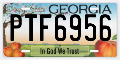 GA license plate PTF6956