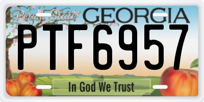 GA license plate PTF6957