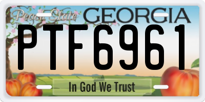 GA license plate PTF6961