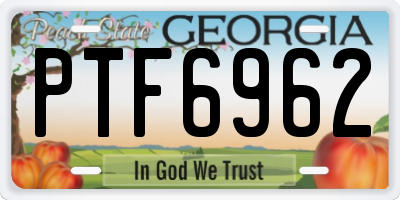 GA license plate PTF6962