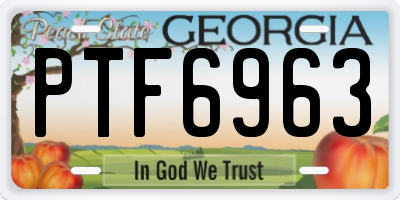 GA license plate PTF6963
