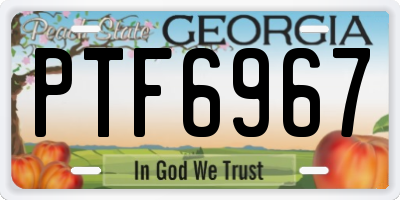 GA license plate PTF6967