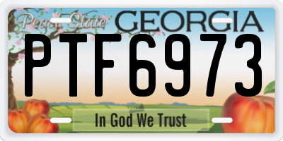 GA license plate PTF6973