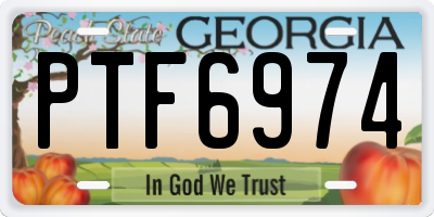 GA license plate PTF6974