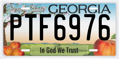 GA license plate PTF6976