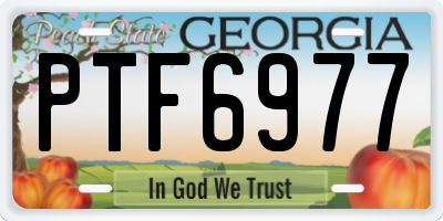 GA license plate PTF6977