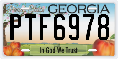 GA license plate PTF6978