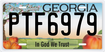 GA license plate PTF6979