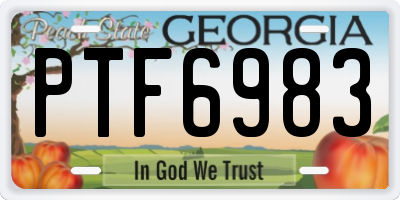 GA license plate PTF6983