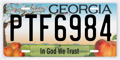 GA license plate PTF6984
