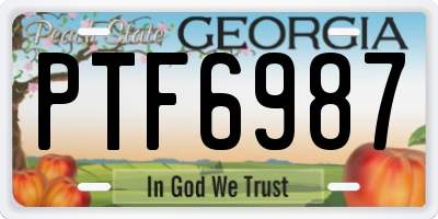 GA license plate PTF6987