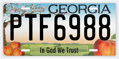 GA license plate PTF6988
