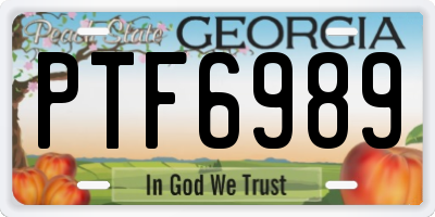 GA license plate PTF6989