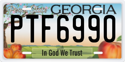 GA license plate PTF6990