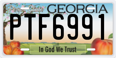 GA license plate PTF6991