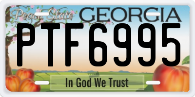 GA license plate PTF6995