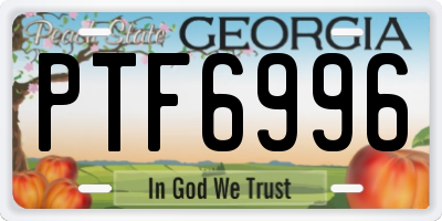 GA license plate PTF6996