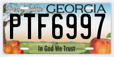 GA license plate PTF6997