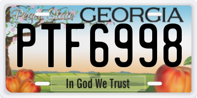 GA license plate PTF6998