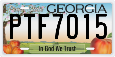 GA license plate PTF7015