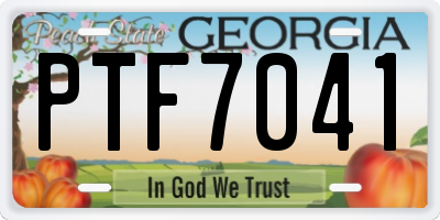 GA license plate PTF7041