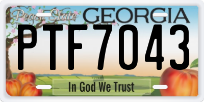 GA license plate PTF7043