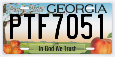 GA license plate PTF7051