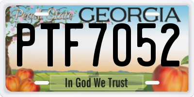 GA license plate PTF7052