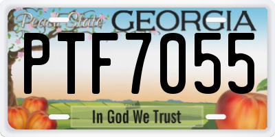 GA license plate PTF7055