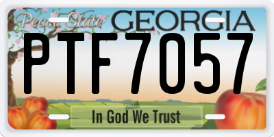 GA license plate PTF7057