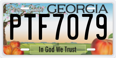 GA license plate PTF7079