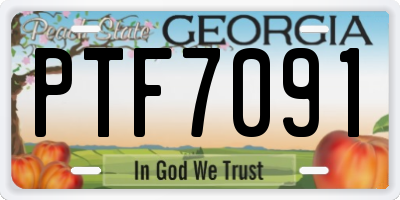 GA license plate PTF7091