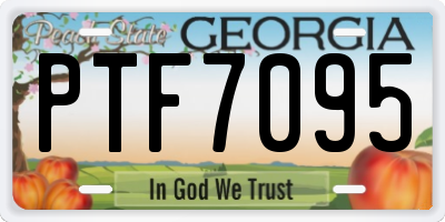 GA license plate PTF7095