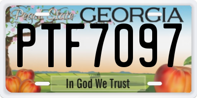 GA license plate PTF7097