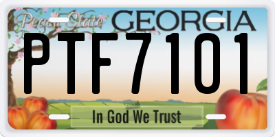 GA license plate PTF7101