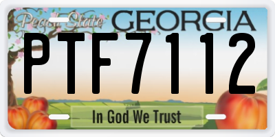 GA license plate PTF7112