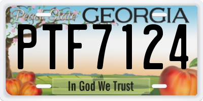 GA license plate PTF7124