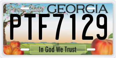 GA license plate PTF7129