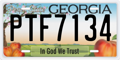 GA license plate PTF7134