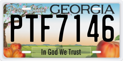 GA license plate PTF7146